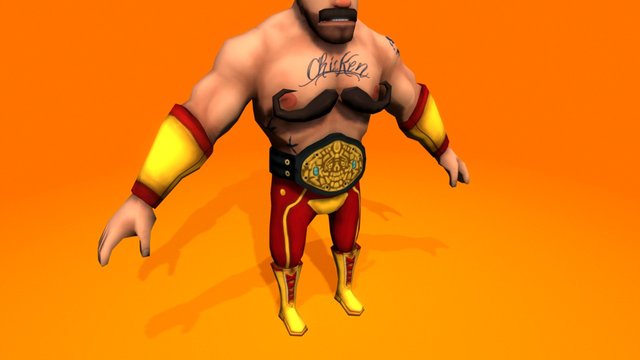 Furious Fightpub - Wrestler 3D Model