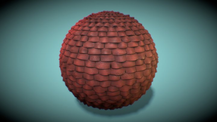 Red Round Roof|  Tile Texture 3D Model