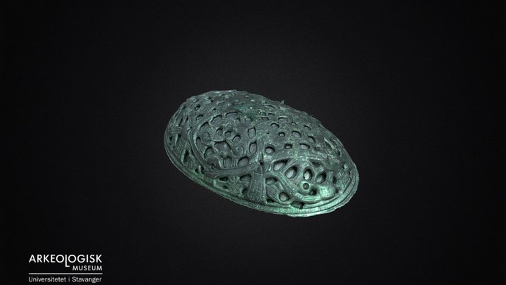 Tortoise brooch in bronze from the viking age. 3D Model