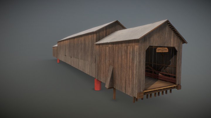 Honey Run Covered Bridge 3D Reconstruction 3D Model