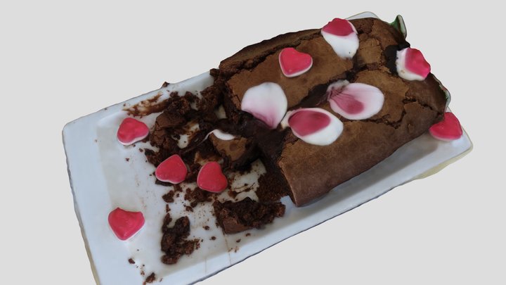 Chocolate cake for Valentine's Day 3D Model
