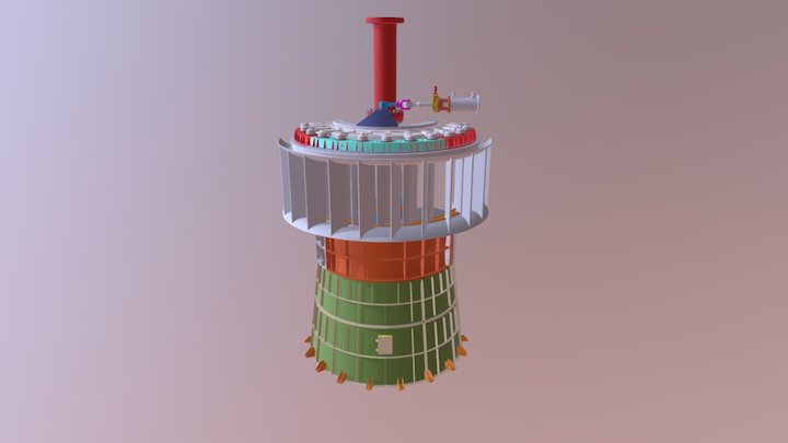 High Level Assembly Turbine Generator TD 15-22 3D Model