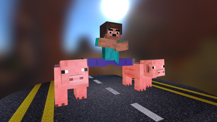 Minecraft Epic Split 3D Model