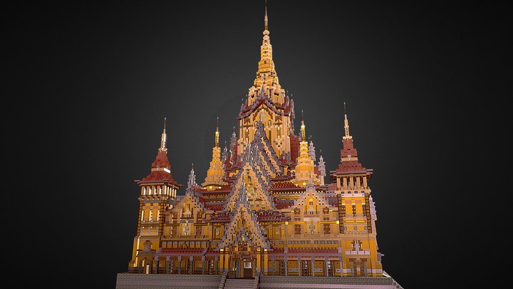 Minecraft Thai Inspired Temple 3D Model