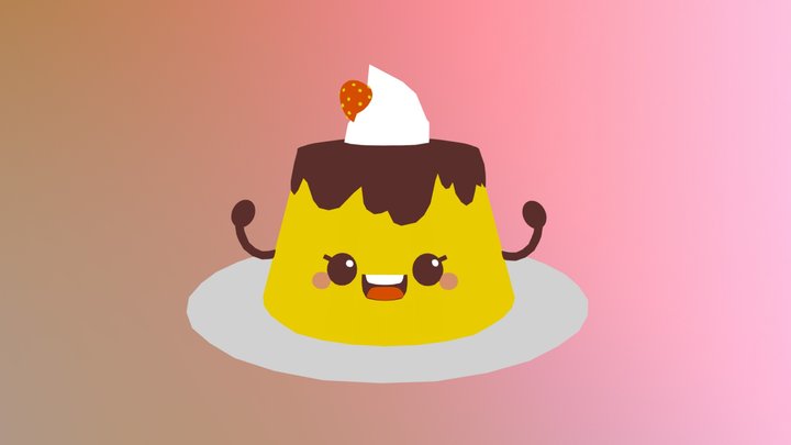 Cute Flan 3D Model