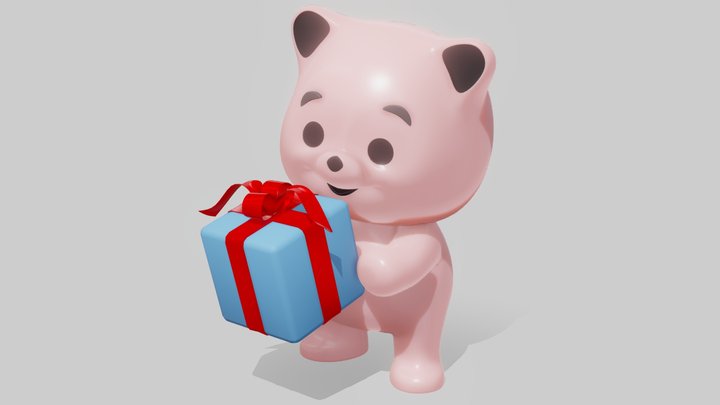 Cute Bear cartoon character :) 3D Model