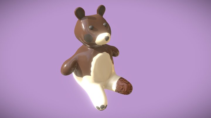 Chocolate Teddy Bear 3D Model