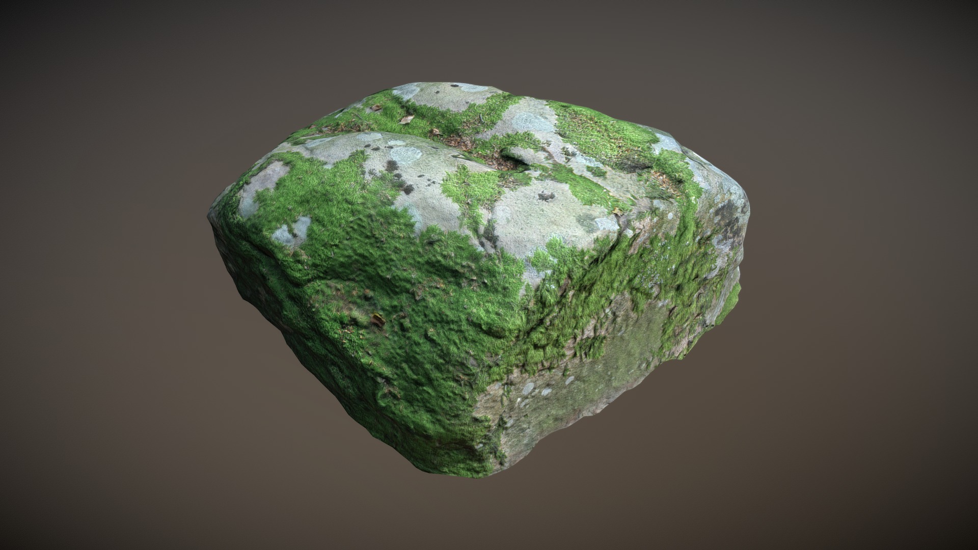 3D model Nature Stone 018 - This is a 3D model of the Nature Stone 018. The 3D model is about a green rock with a dark background.