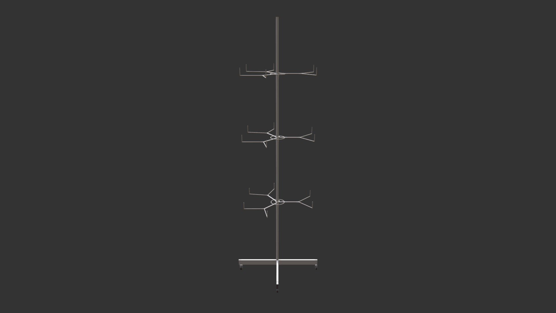 Floor spinner stand with 18 hooks