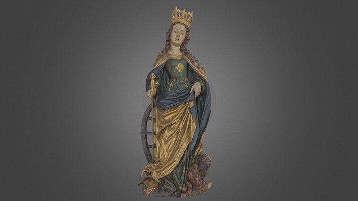 Święta Katarzyna, z kościoła w Iwanowicach 3D Model
