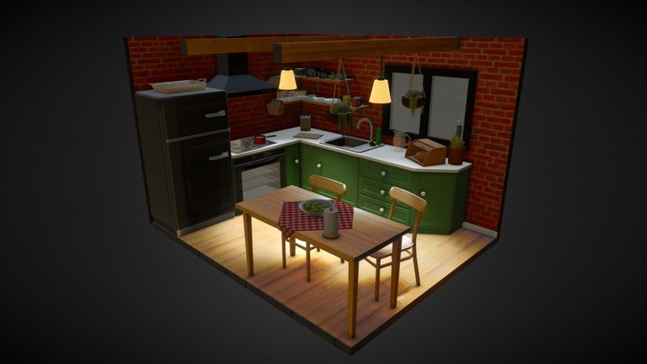 Rustic kitchen 3D Model