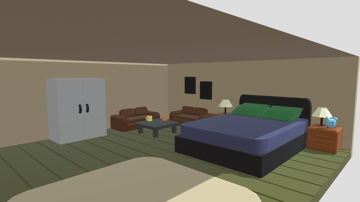 Modern Interior Bedroom Scene