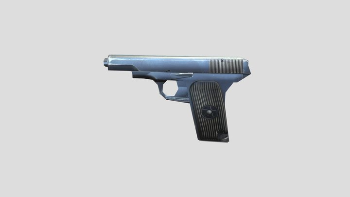Low Poly Pistol 3D Model