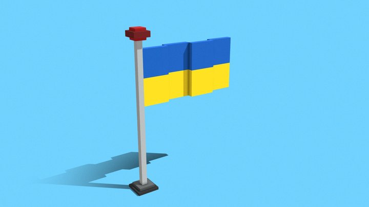 Waving Ukraine flag