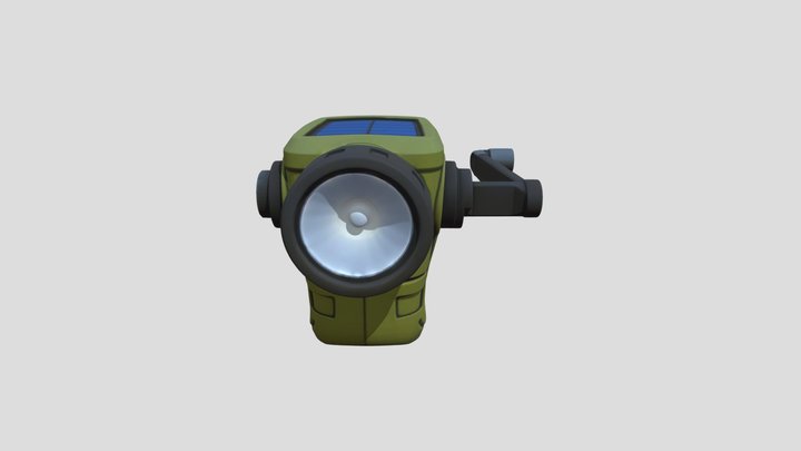 Solar+powered+lamp+handtorch+3d+model  手摇太阳能手电 3D Model