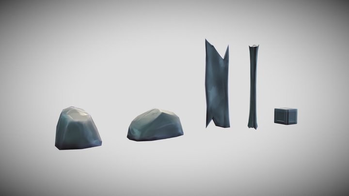 Simple Stylized Rubble 3D Model