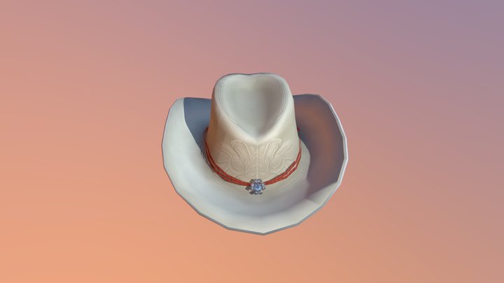 Cowboy hat - handpainted- lowpoly 3D Model