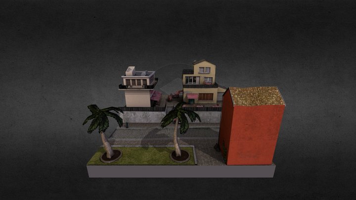 Low poly CityScene Test 1 3D Model