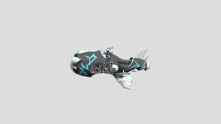 Retro-Futuristic Jet Bike 3D Model