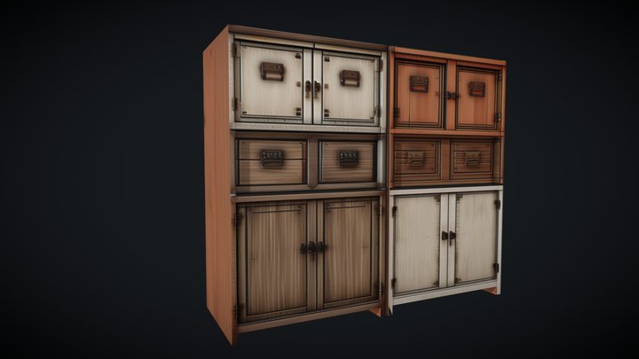 Asian Cabinet "Japanese style" type 03 3D Model