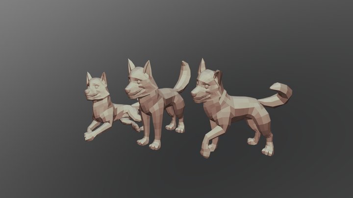 Huskies 3D Model