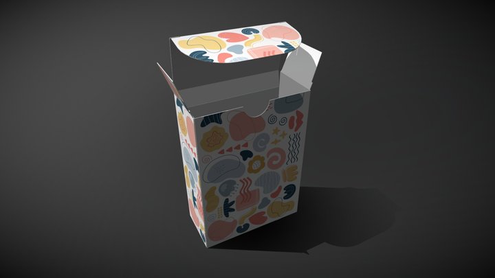 Standard locked bottom cardboard box 3D Model