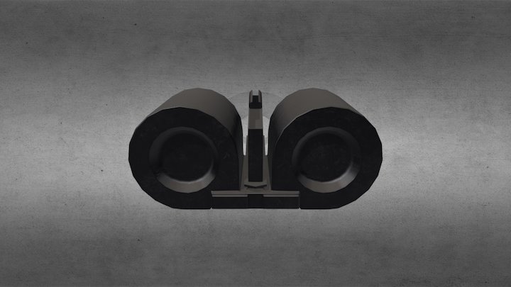 Dual Drum Mag Low Poly 3D Model