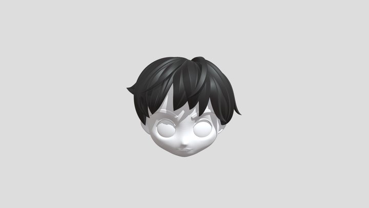 Anime hairs base mesh 3D Model