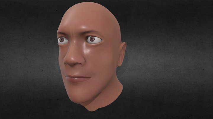 The Rock Bust 3D Model