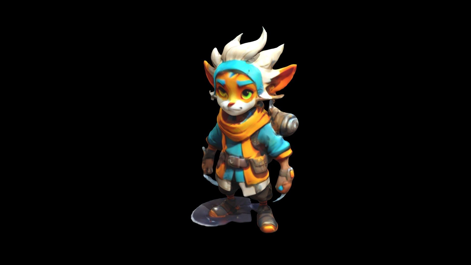 a cartoon character with a backpack and a sca - Download Free 3D model ...