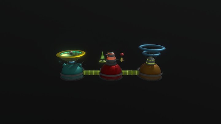 Moon Base Domes 3D Model