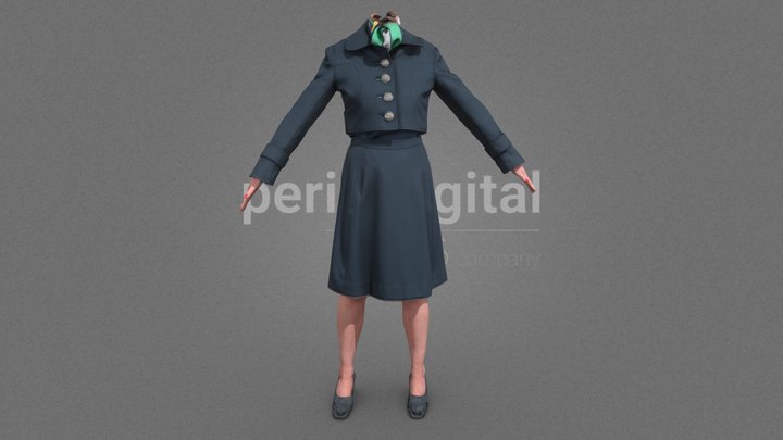 RAW - Women Flight-attendant - Iberia Airlines 3D Model