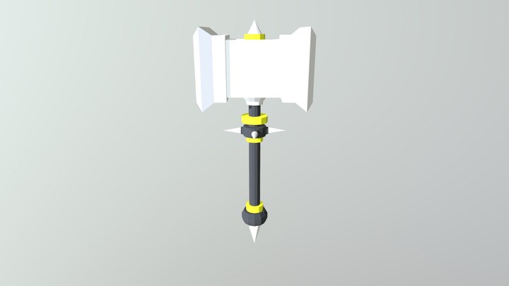 Final Low Poly Hammer 3D Model