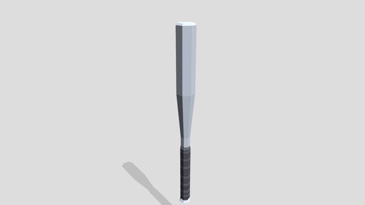 Metal Baseball Bat low poly pixel textured 3D Model