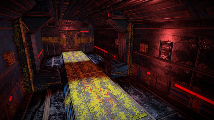 Sci-Fi Corridor using Tile Trimming 3D Model