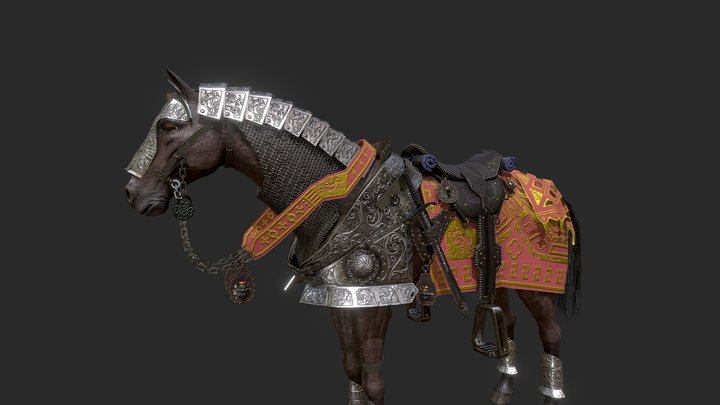 Armored horse 3D Model