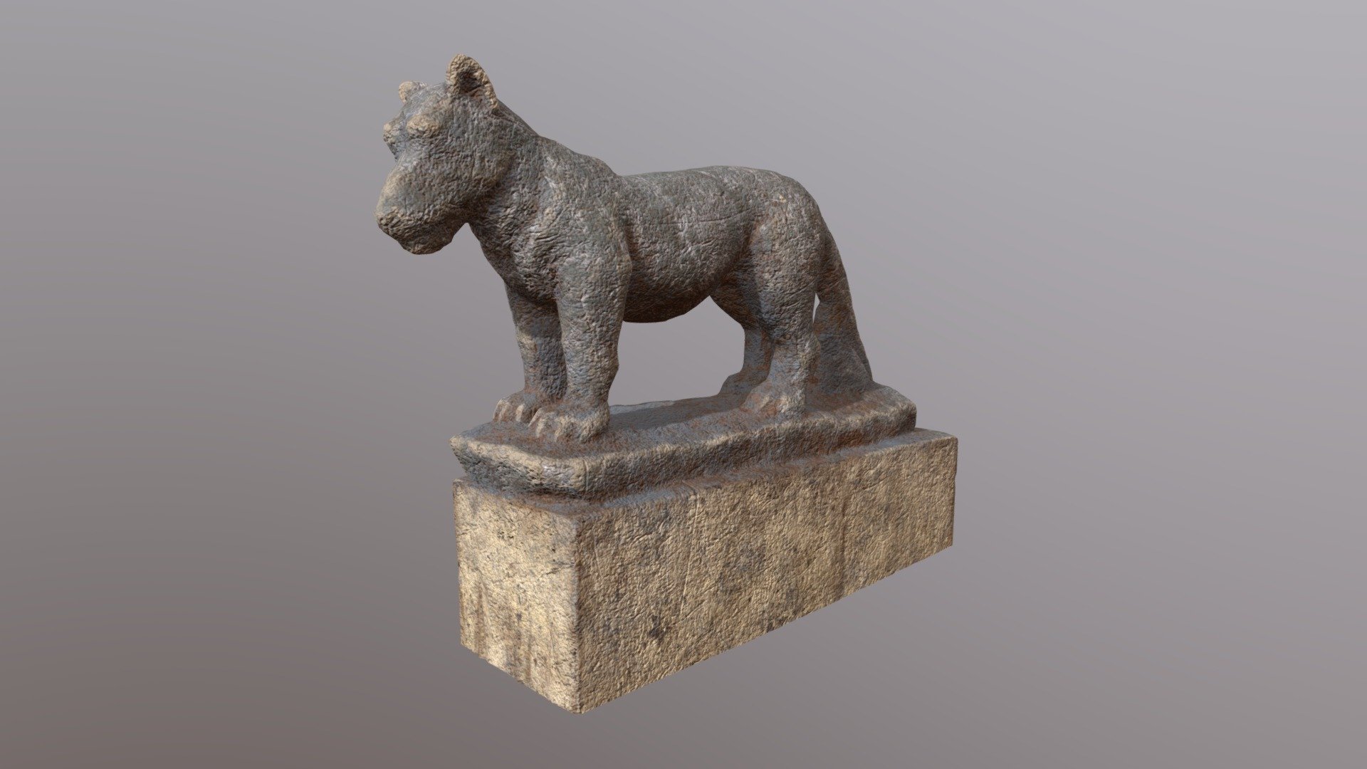 Wild cat statue Buy Royalty Free 3D model by Thomas Binder