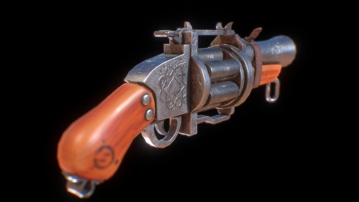 Game Ready Revolver 3D Model
