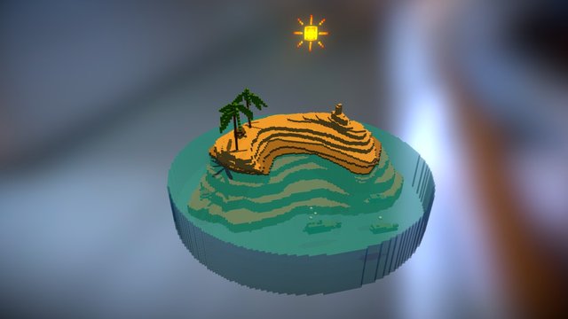 Island- Voxel 3D Model