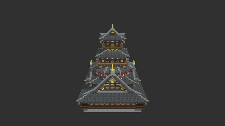 Japanese Castle - hatogoe 和風 安土城 鳩越城 3D 模型 建物 3D Model