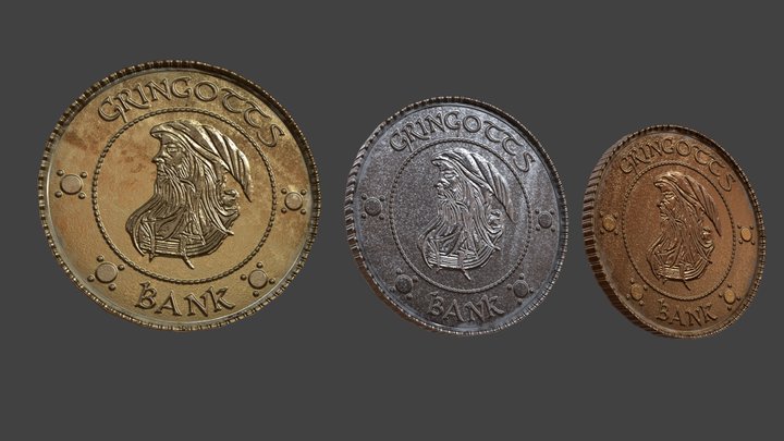 Harry Potter - Gringotts Coins 3D Model