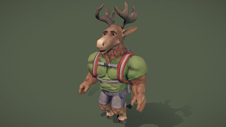 Anthropomorphic Moose 3D Model