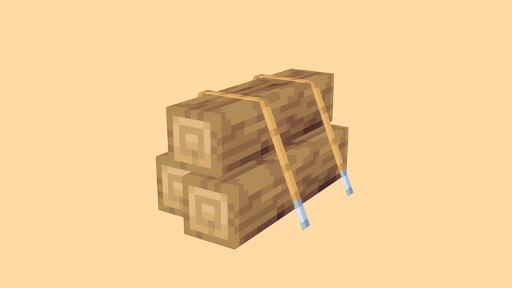 Minecraft Log Pile Model 3D Model
