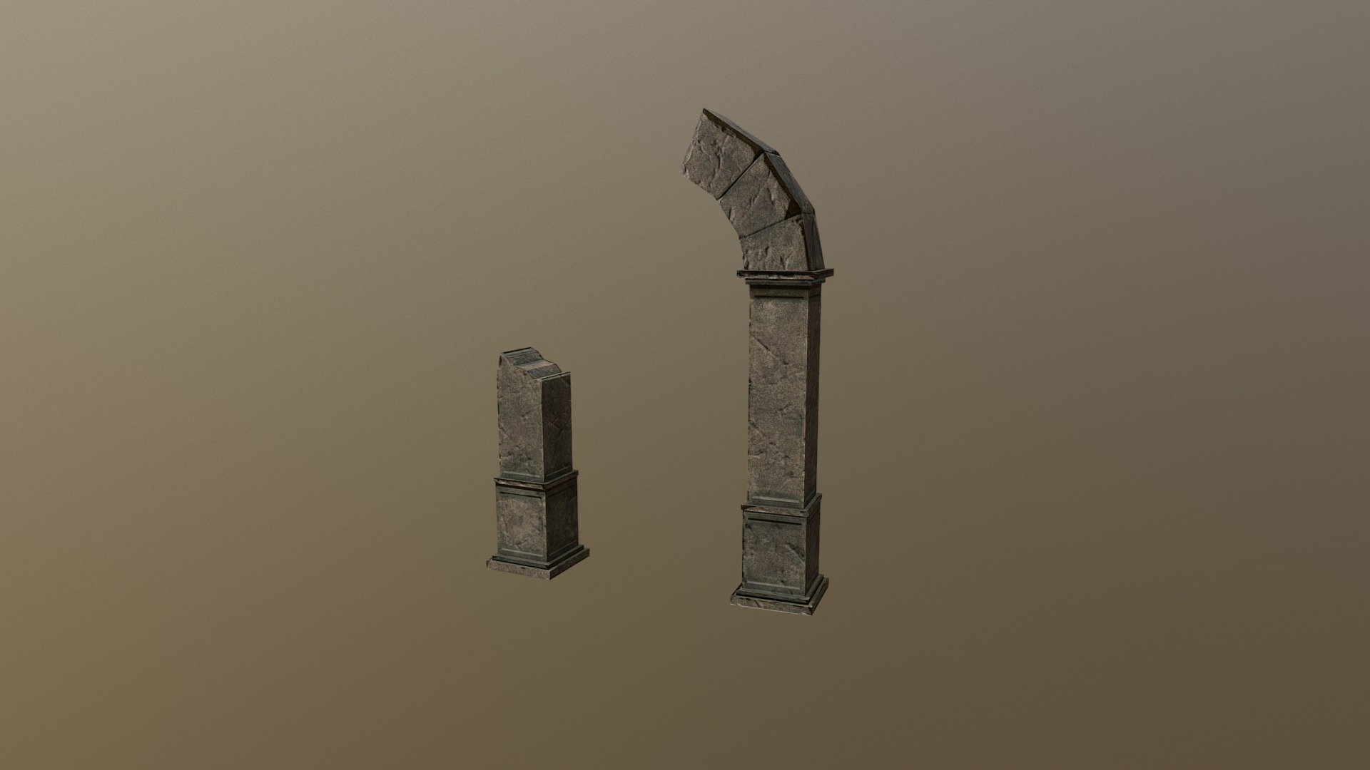 Ancient Ruins Optimized - Broken Arch Low Poly