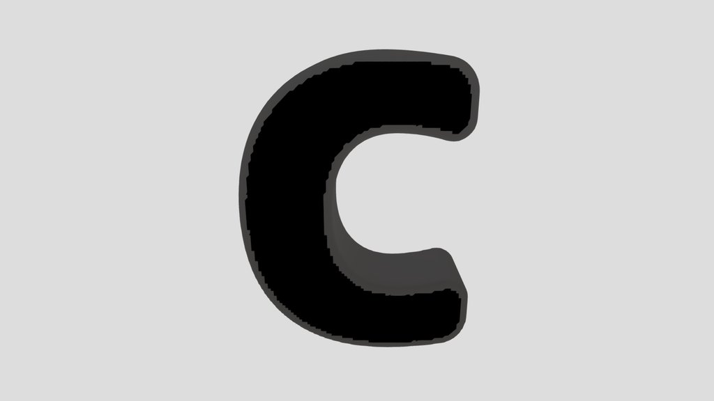 C Letter Of Alphabet Stone Carved
