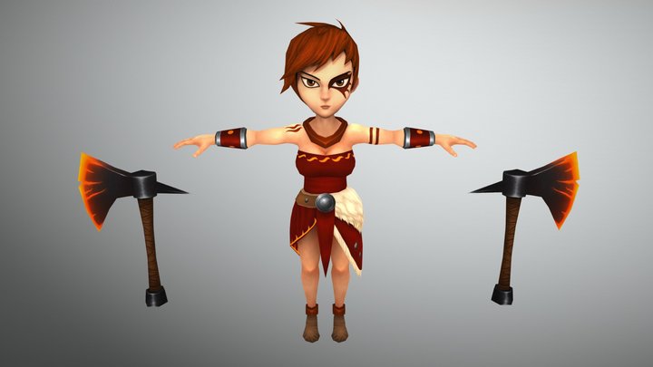 Nordic fantasy stylized character 3D Model