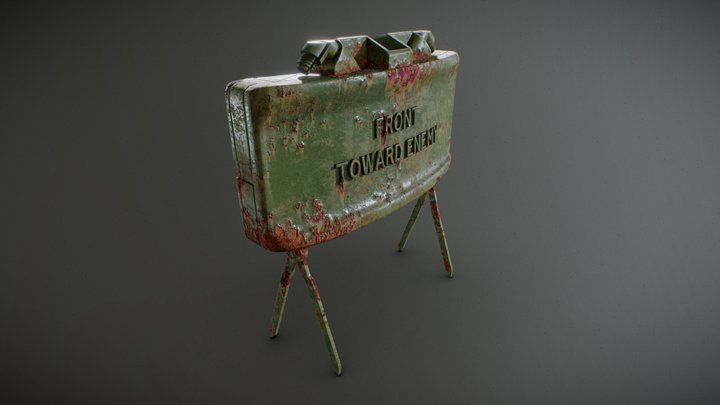 RUSTED M18A1 CLAYMORE ANTI-PERSONNEL MINE 3D Model