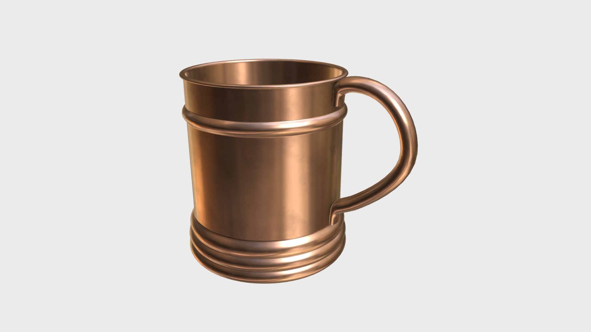 3D model Pure copper tall tea cup - This is a 3D model of the Pure copper tall tea cup. The 3D model is about a brown metal cup.