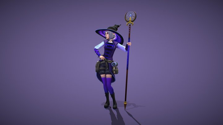 Astrid, the Space Mage 3D Model
