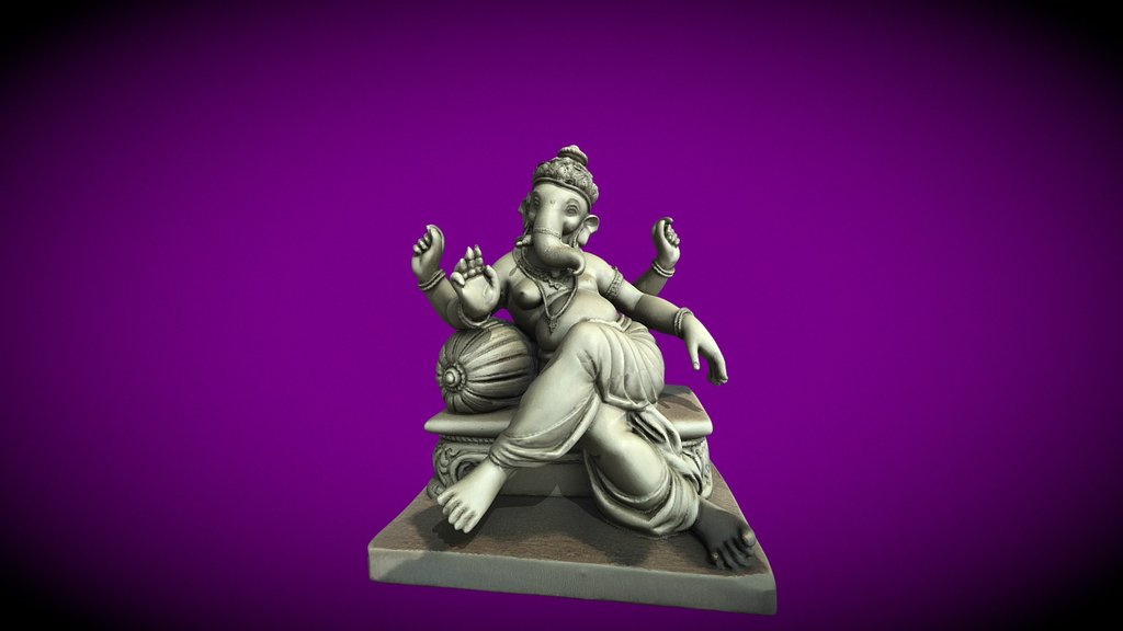 Ganesha on a Cushioned Throne